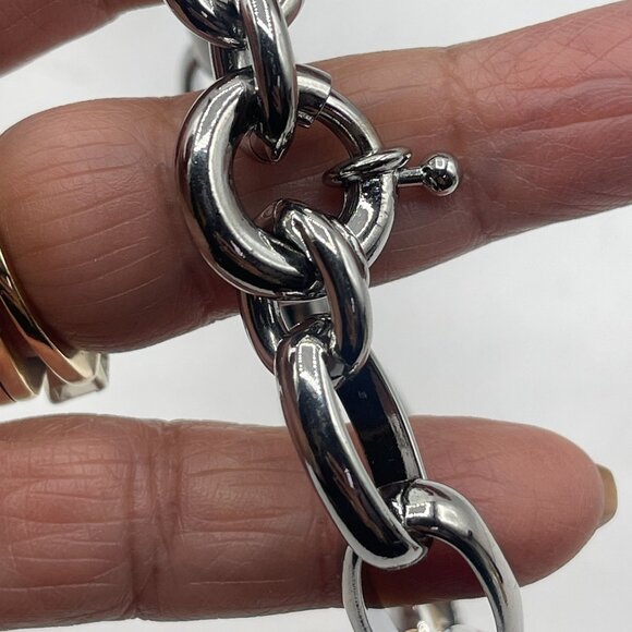 Dyrberg Kern Silver & Gold Tone Charm Bracelet - Picture 3 of 8